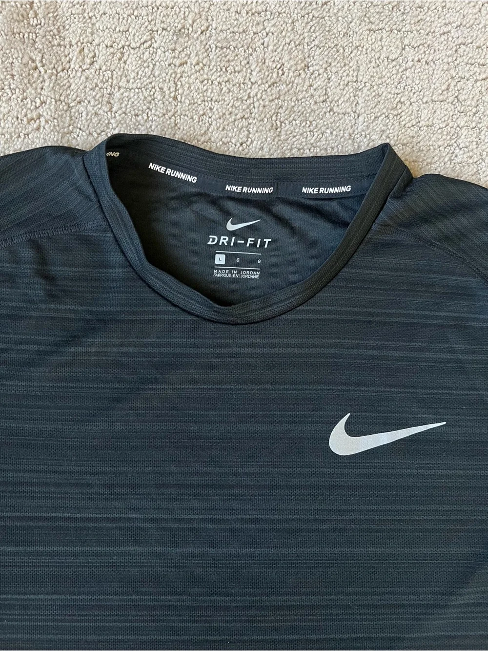 Nike Black Short-Sleeve Dri-FIT Athletic Running Tee
